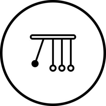 Newtons cradle illustration demonstrating physics principles and motion with minimalistic design suitable for web design, educational materials vector