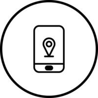 Mobile navigation technology a digital icon design with location and communication application integration minimalist illustration in black and white theme vector