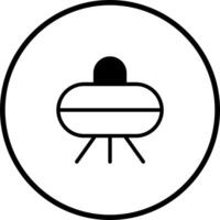 Minimalistic ufo abduction icon design showcasing unidentified flying object within circle for science fiction illustrations vector