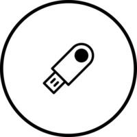 Minimalistic usb flash drive icon illustration demonstrating storage device data transfer and accessibility design vector