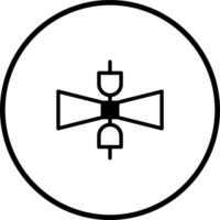 minimalistic representation icon of electrical connection with plug representing power connection data or electronic engineering vector
