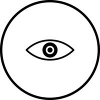 Minimalistic eye illustration in a circle representing vision perception awareness and clarity with clean lines for diverse applications vector