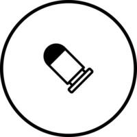 Minimalistic bullet icon within a circle symbolizing ammunition weapon and design element for digital use vector
