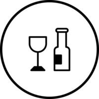 Minimalist wine bottle and glass icon design for restaurants or bars enhancing visual communication vector