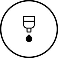 Minimalist water drop icon design representing hydration refreshment and purity within a circular frame shape vector