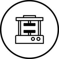 Minimalist image showcasing abstract machine icon with circle border for website and applications design elements vector