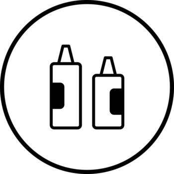 Minimalist illustration showcasing two crayon icons within a circular frame design for creative projects or websites vector