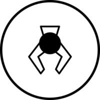 Minimalist robotic claw crane logo design inside a circle for game or technology company visual identity vector