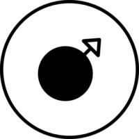 Minimalist male symbol icon inside a circle representing gender identity and human diversity with simplicity vector