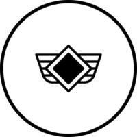 Minimalist illustration of a stylized emblem featuring geometric shapes within a simple circular frame graphic vector