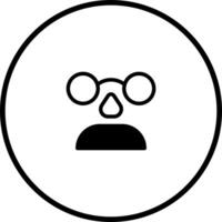 Minimalist icon of a person with round glasses and a small mustache within a circle design representing a creative individual vector