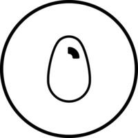 Minimalist egg illustration with a distinctive crack enclosed in a circle design symbol drawing vector