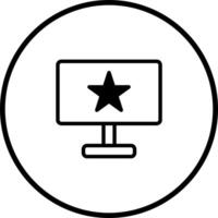 Minimalist design featuring computer screen with a star symbol ideal for tech websites and digital graphics vector