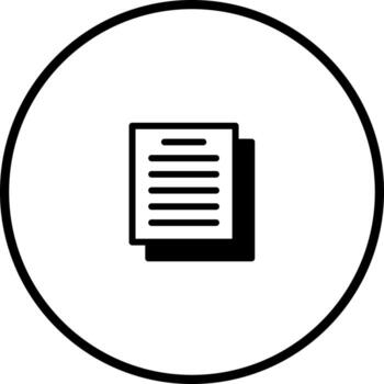 Minimalist depiction of stacked documents within a circular frame communication and organizational design concept illustration vector