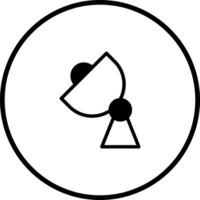 Minimalist communication satellite dish design conveying innovation and connectivity in technology symbol illustration vector