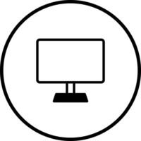 Minimalist computer monitor icon design showcasing digital display technology for user interface applications and graphic projects vector
