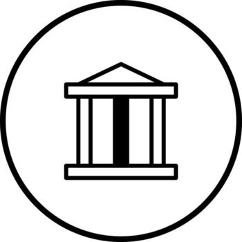 Minimalist building icon within circular border provides a timeless representation of financial stability security and governance vector