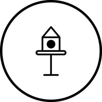 Minimalist birdhouse icon design displaying simplicity and clean lines on a white background showing nature vector