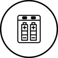 Minimalist battery charger icon illustration in a circle suitable for apps and presentations vector