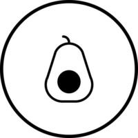 Minimalist avocado icon design providing a modern touch to health and wellness visuals with simplicity vector