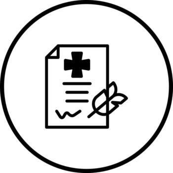 Medical record document with cross symbol and leaf in a circular frame for healthcare icon vector