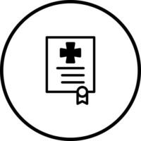 Medical certificate icon signifying wellness approval document with seal logo illustration minimal vector