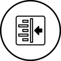 Left align symbol design emphasizing content adjustment concept providing intuitive visual representation user interface elements vector