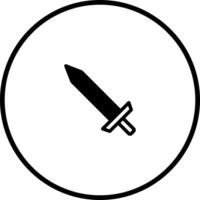 Isolated sword illustration embodying strength courage honor and representing medieval war symbol a round circle vector