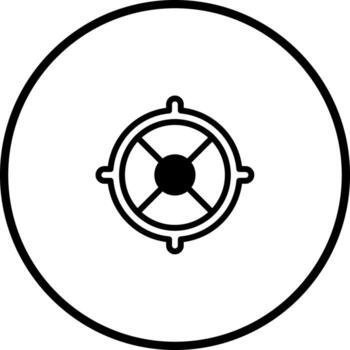 Illustration of a target symbol inside a circle featuring a simple and modern design for applications vector