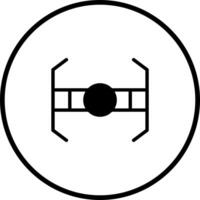 Iconic tie fighter silhouette representing the dark side in the galaxy far away long ago vector
