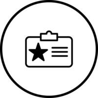 Identification card badge icon for achievement or recognition within a round frame style vector