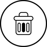 Icon of a trash can within a circle symbolizing removal deletion or waste management and recycling solutions for digital platforms vector