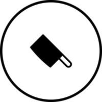 Icon of a meat cleaver in a simple black and white design on white background vector