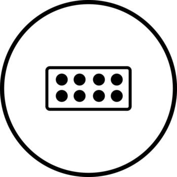 Geometric representation of rectangle with circular dots within a containing round shape graphic element vector