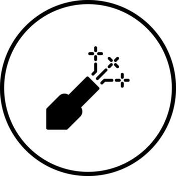 Festive celebration icon with confetti popper bursting with sparkles in a circular frame suitable for party theme vector