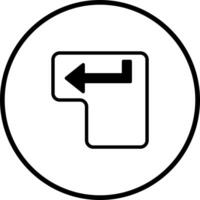 Enter key symbol in a circle minimalistic design for user interface and navigation concept representing functionality vector