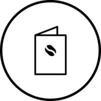 Elegant coffee shop menu design showcasing a minimalist coffee bean graphic within a circular frame vector