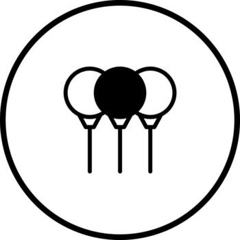 elegante globo icono diseño presentando Tres globos en un circular marco creando festivo minimalista representación vector