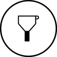 Elegant and minimalistic illustration of a funnel in a circular frame offering a clean design solution vector