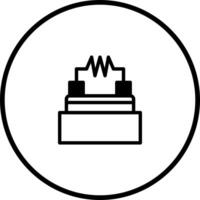 Electrical circuit component illustration inside a circle provides a simple representation of electronic elements used in circuit diagrams vector
