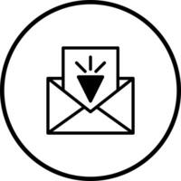 Diamond in an envelope icon represents a valuable message or notification within a circular border vector