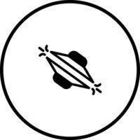 Conceptual icon of cell division depicting anaphase for scientific educational biological representation and processes with circle border vector