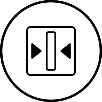 Black and white illustration of a user interface adjust sizing option presented within a circle outline and simple design vector