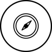 Black and white compass illustration for navigation and direction assistance with precision guidance vector