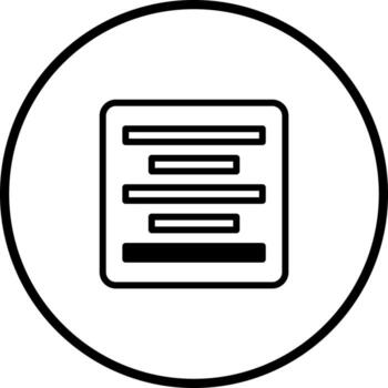 Abstract document icon design emphasizing simplicity within a circular border for universal application needs and simplicity vector