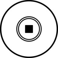 Abstract circular symbol with a central square within concentric rings creates minimalist design aesthetic vector