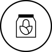 A stylized corn kernels bag illustration inside circle to create eye catching design element vector