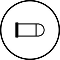 A simple icon representing a bullet inside a circle conveys danger and violence implications and meanings vector