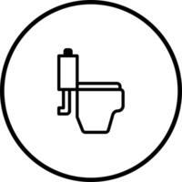 A minimalistic toilet illustration in a circular frame offering a clean and symbolic bathroom representation vector