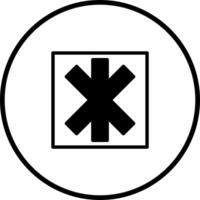 A minimalistic design of a medical symbol within a square enclosed in a circle showcasing simplicity vector